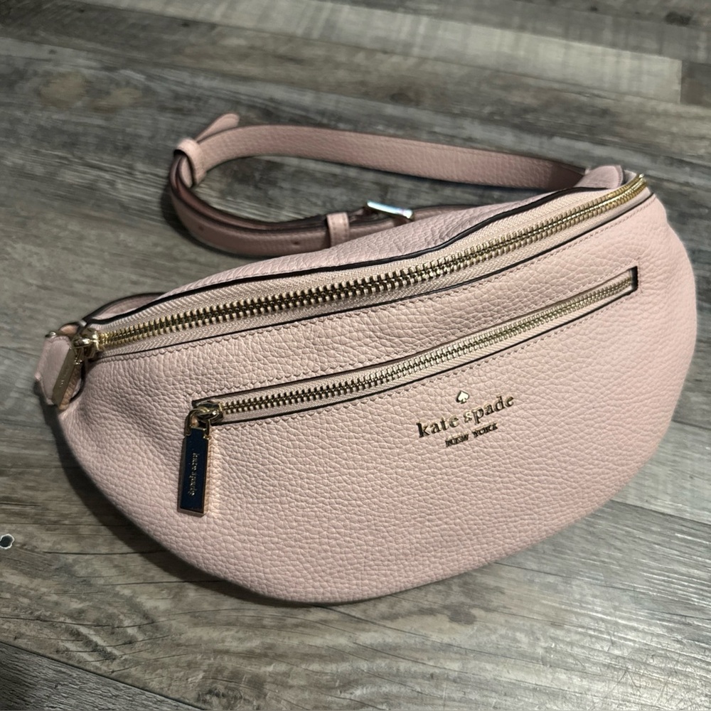 Kate Spade Leila Belt Bag Fanny Pack Pebbled Leather Purse Sling Rose Pink